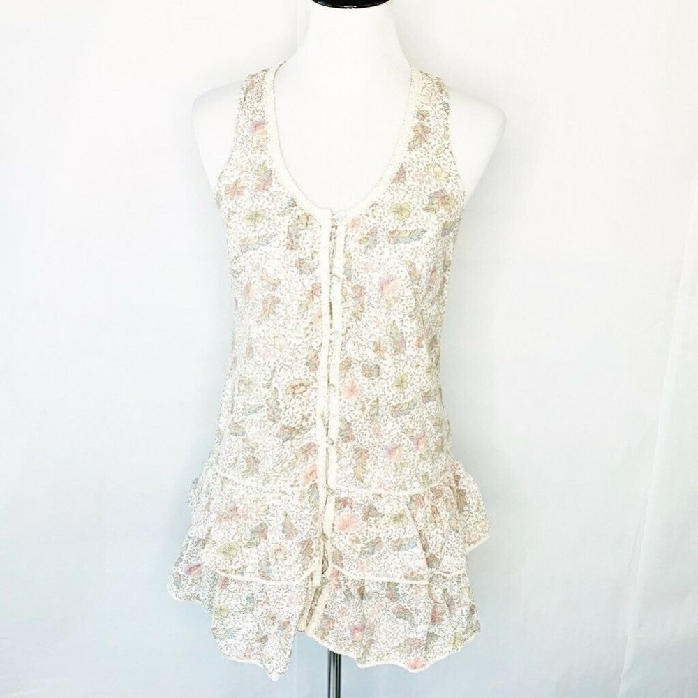 Miss Captain Womens A Line Dress Green Floral 38